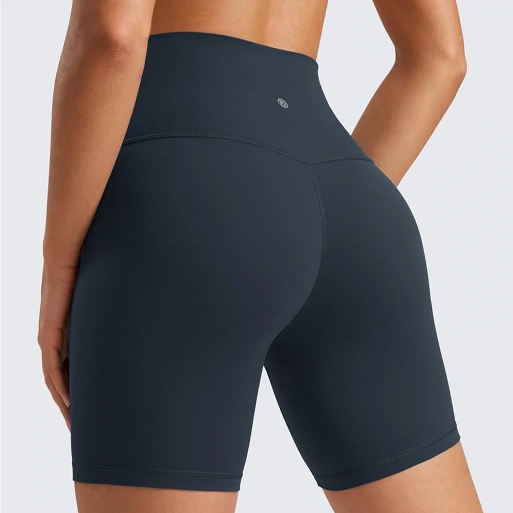 CRZ YOGA Womens ButterLuxe High Waisted Biker Shorts 6 Inches True Navy US S NWT - Picture 2 of 5